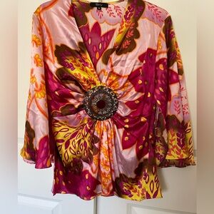 Sky Silk Butterfly Blouse
